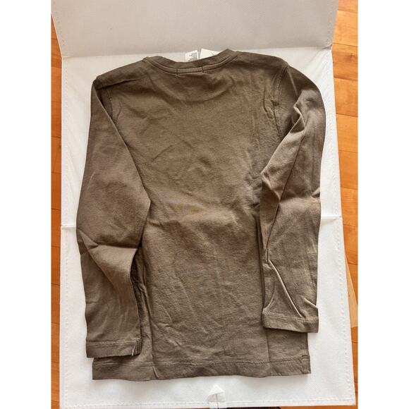 Bonpoint Khaki Green Long Sleeve T-Shirt Eagle Bird 100% Cotton Size 6 - Picture 3 of 3